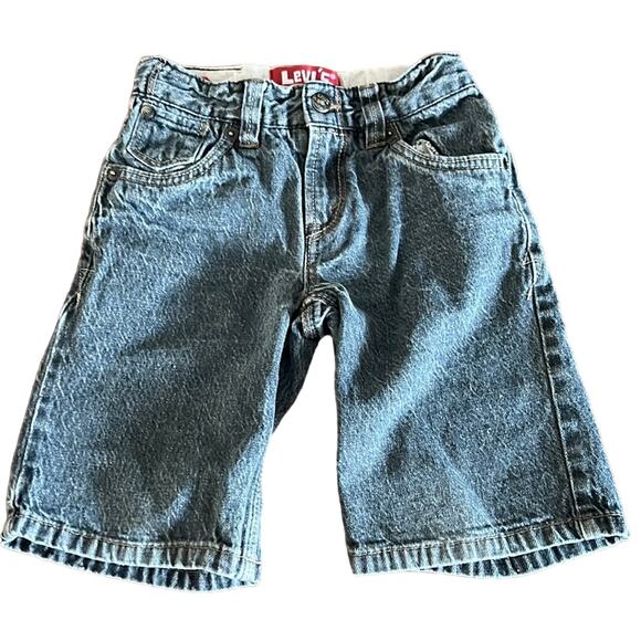 Levi’s Boys 5R Blue Denim Jeans Shorts Long Length - Picture 1 of 10